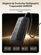UGREEN Protector contra sobretensiones 20W 20 en 1 GaN, regleta de 5 pies