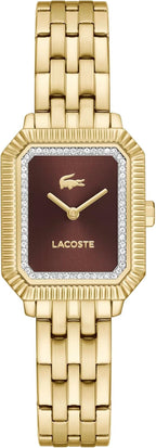 Lacoste Reloj de pulsera o correa de cuero de cuarzo Parisienne para mujer, 0.866 in
