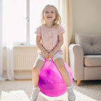 Upper Rider Pelota saltarina de nubes de 20 pulgadas para niños de 6 a 12 años, rosa púrpura con asa, pelota inflable extra grande para saltar con bomba y caja de regalo, juguete de equilibrio para