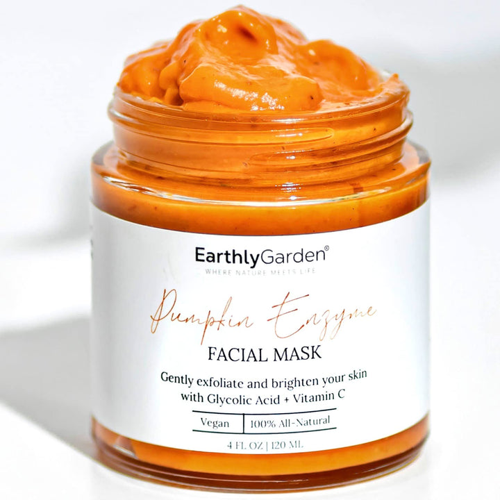 EarthlyGarden Máscara facial exfoliante con enzima de calabaza, tra...