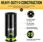 BOEN Pro 80 piezas 1/2" y 3/8" Drive Master Juego de llaves de impacto de 6 puntos métricos profundos y poco profundos (0.315-1.260 in), Cr-Mo, incluye llave de mango de 90 dientes de 1/2 pulgada para aplicaciones de alto par