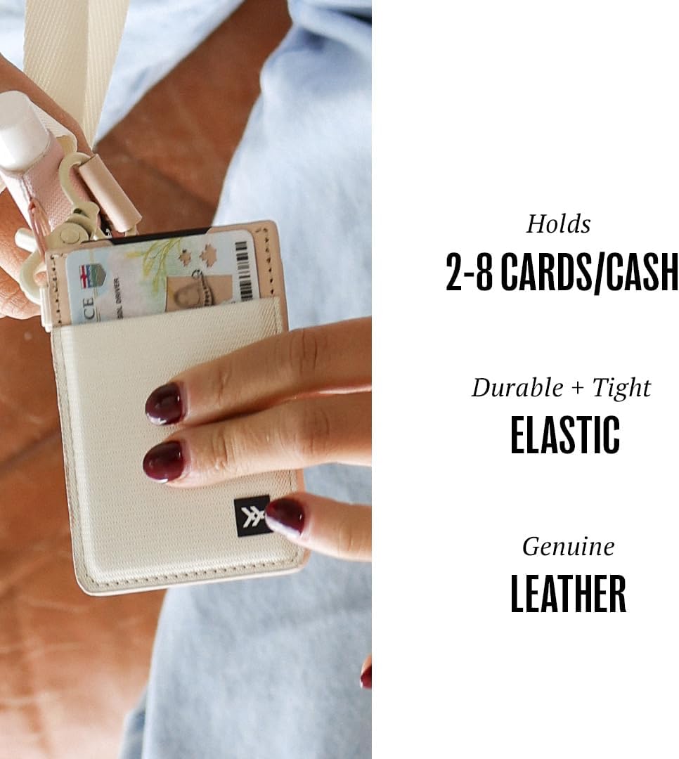Thread Wallets Cartera con tarjetero de cuero minimalista ultradelgada (blanco hueso)
