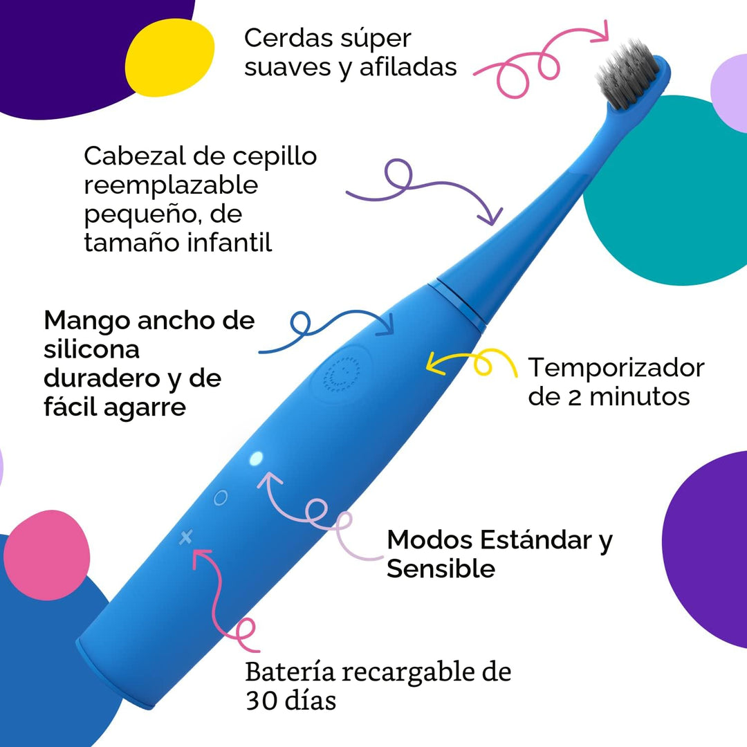 Cepillo de dientes eléctrico Burst para niños y niños pequeños (azu...