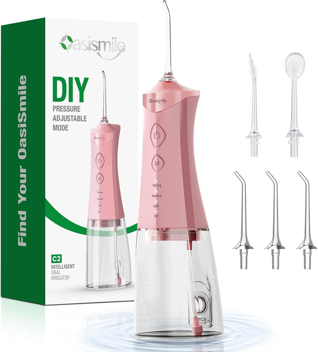 OasiSmile C2 Irrigador bucal inalámbrico para dientes, irrigador bu...