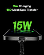 Belkin USB a USB C Braided Cable 2 Pack, 3.3ft iPhone Charger Cord