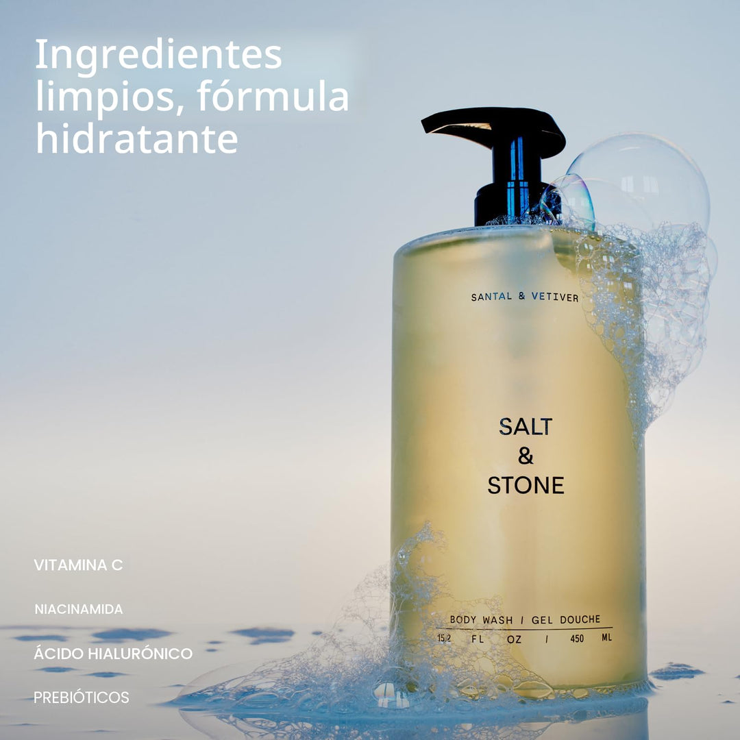 Salt &amp; Stone Gel de baño con antioxidantes para una humedad pro...