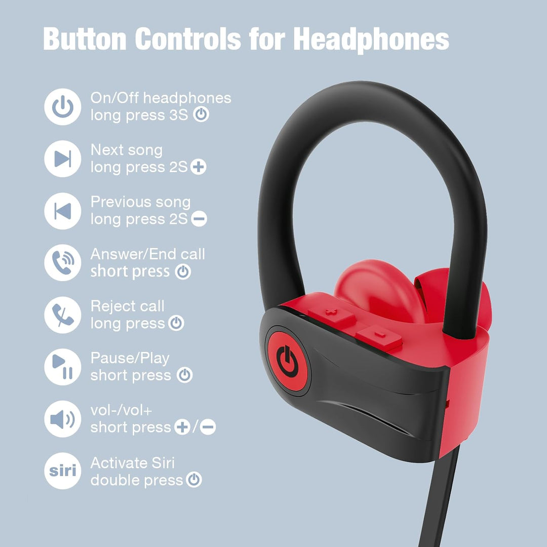 Boean Auriculares de entrenamiento Bluetooth con micrófono, tecnolo...