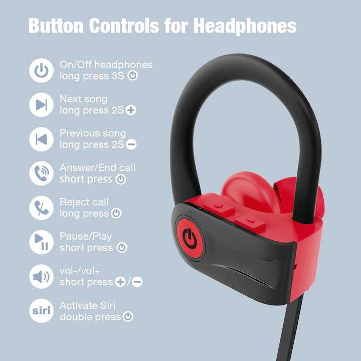 Boean Auriculares de entrenamiento Bluetooth con micrófono, tecnolo...
