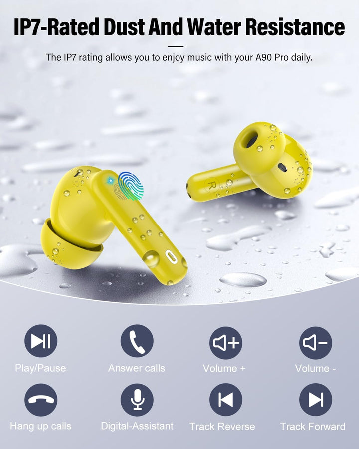 Auriculares inalámbricos, auriculares Bluetooth 5.4 con graves esté...