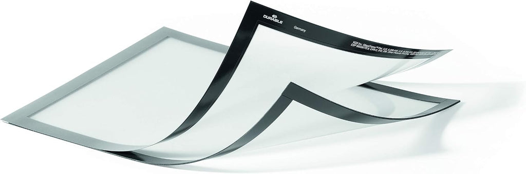 Durable Duraframe Plus - Soporte magnético para documentos en tamaño carta de 8.5 x 11 pulgadas, marco plateado, paquete de 2