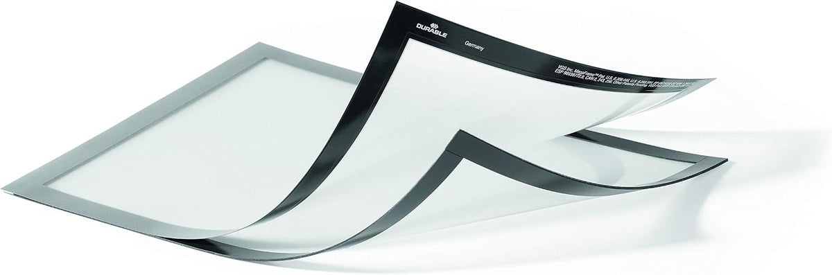 Durable Duraframe Plus - Soporte magnético para documentos en tamaño carta de 8.5 x 11 pulgadas, marco plateado, paquete de 2