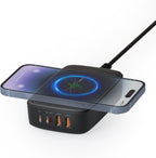 TESSAN Estación de carga USB de 65 W, cargador USB 6 en 1 con carga