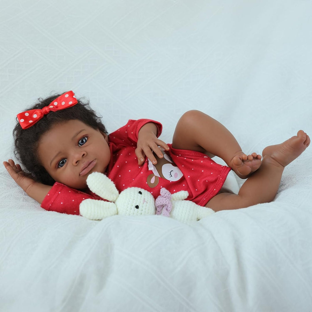 SCOM Muñecas Reborn de bebé niña negra - Muñeca recién nacida afric...