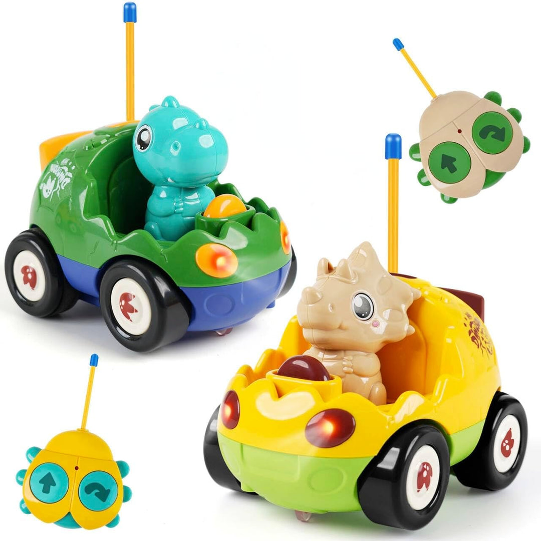 Paquete de 2 autos de juguete de dinosaurio a control