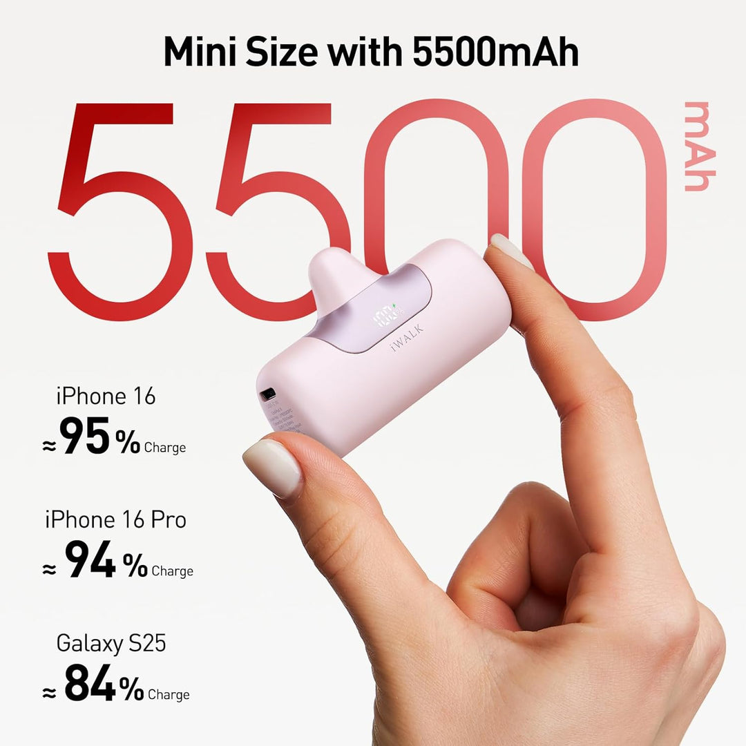 iWALK Cargador portátil de 5500 mAh Banco de energía pequeño de pró...
