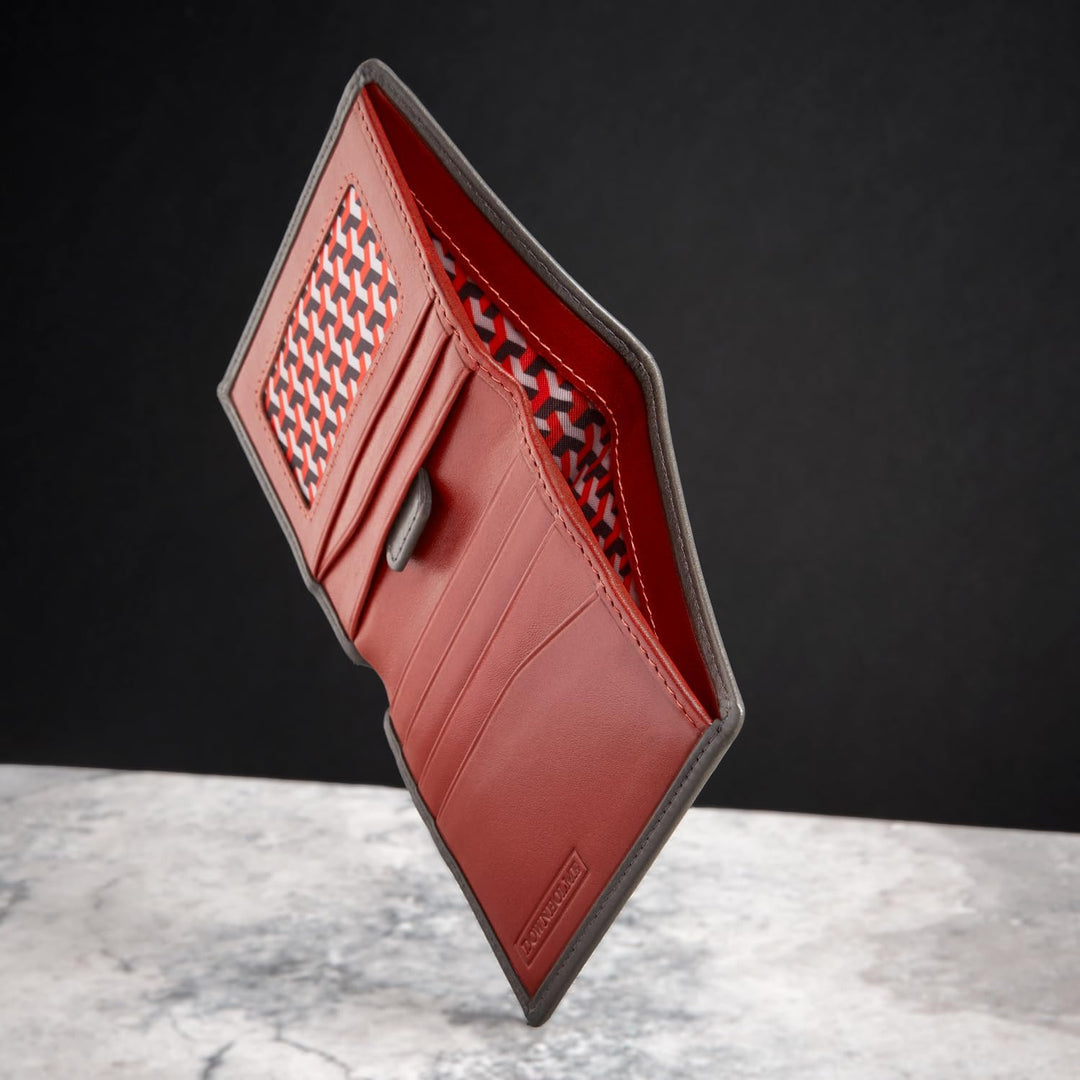 Downholme Billetera de Cuero Bifold con Silueta Delgada para Hombre...