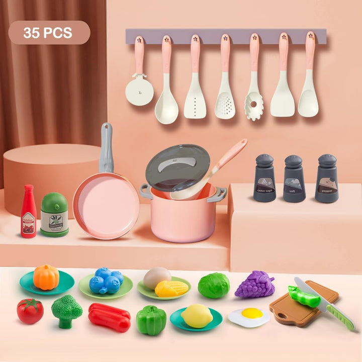 35 piezas de accesorios de juguete para cocina de niños, juego de c...