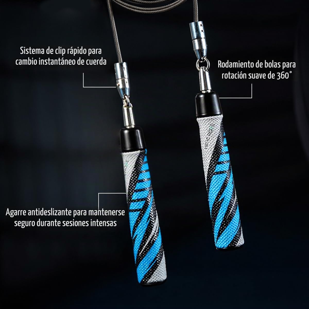 Hererope - Cuerda de saltar 3 en 1 para hombres y mujeres, 1/6 lb, 1/4 lb, 1/2 lb, juego de cuerda de saltar con pesos intercambiables con rodamiento de bolas de precisión, agarre de cuero