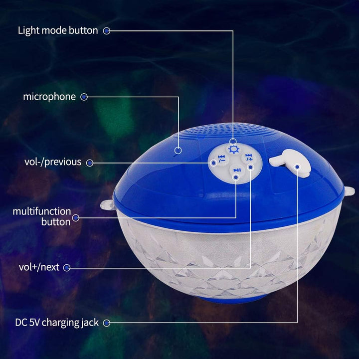 Altavoces Bluetooth con luces coloridas, portátil, con nivel de pro...