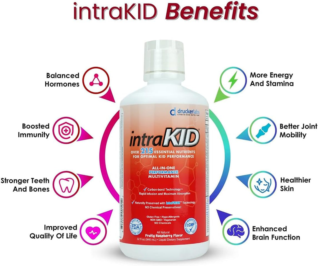 intraKID Drucker Labs - Multivitamínico líquido orgánico para niños...