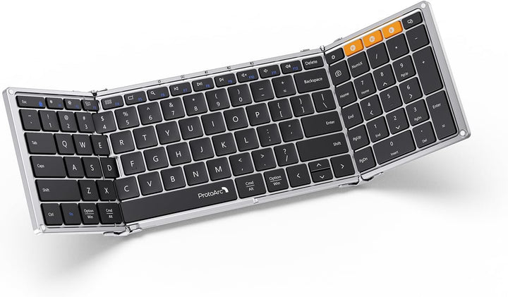 ProtoArc XK01 - Teclado Bluetooth plegable, teclado portátil de tam...