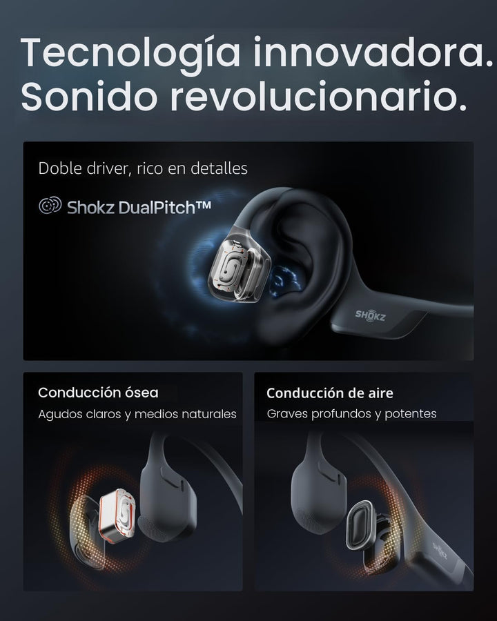 SHOKZ OpenRun Pro 2 - Auriculares de conducción ósea, auriculares d...
