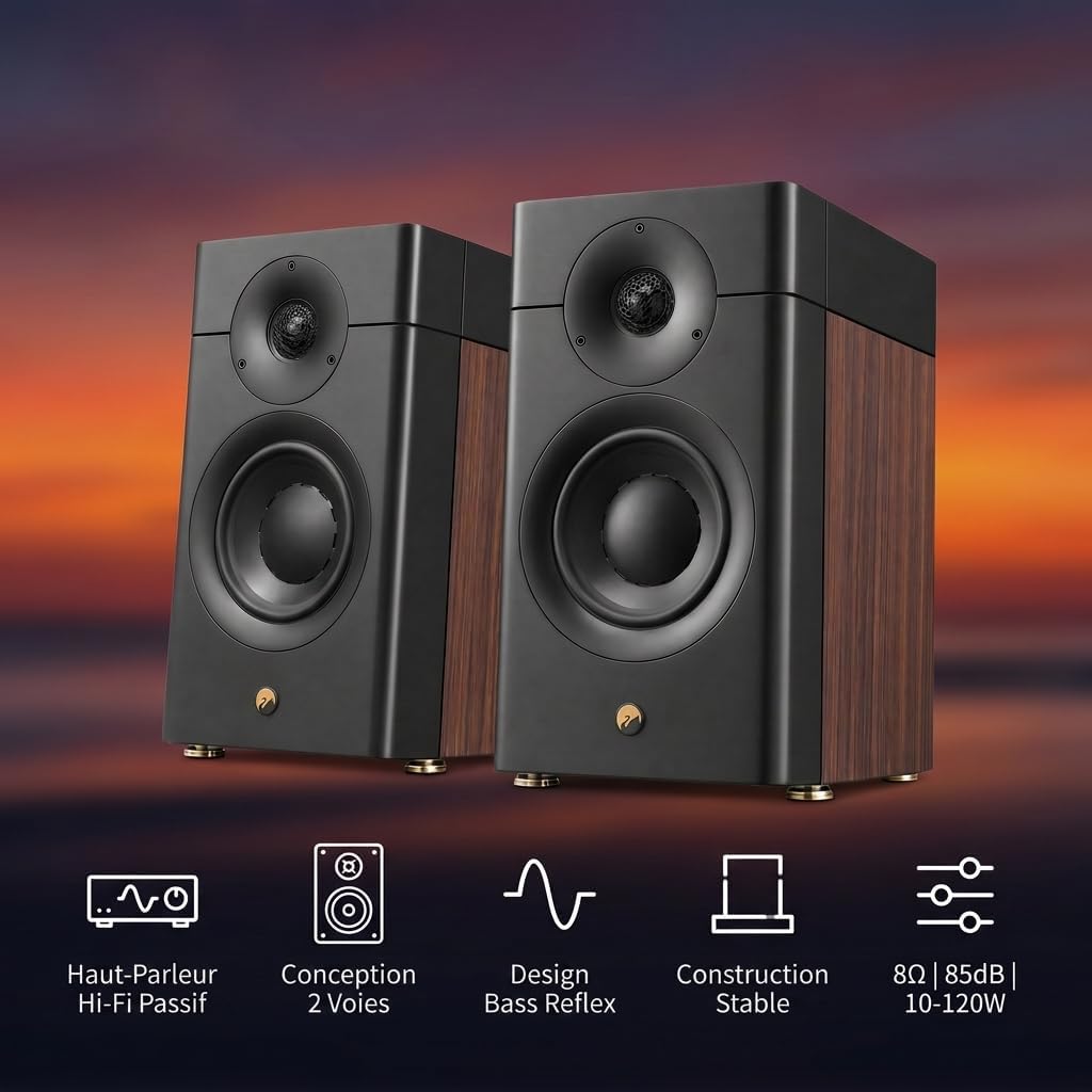 HiVi-Swans Altavoces pasivos para estantería D3.1 MKII, par de altavoces domésticos de 2 vías de 6.5 pulgadas, necesita amplificador o receptor para funcionar