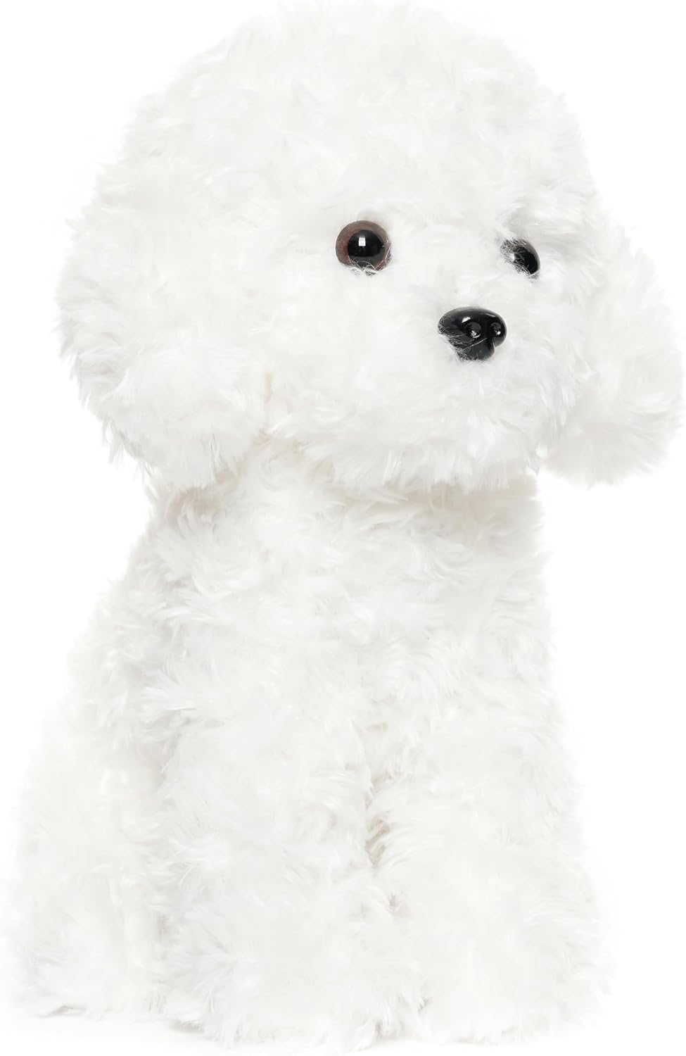 Cachorro de perro de peluche caniche blanco