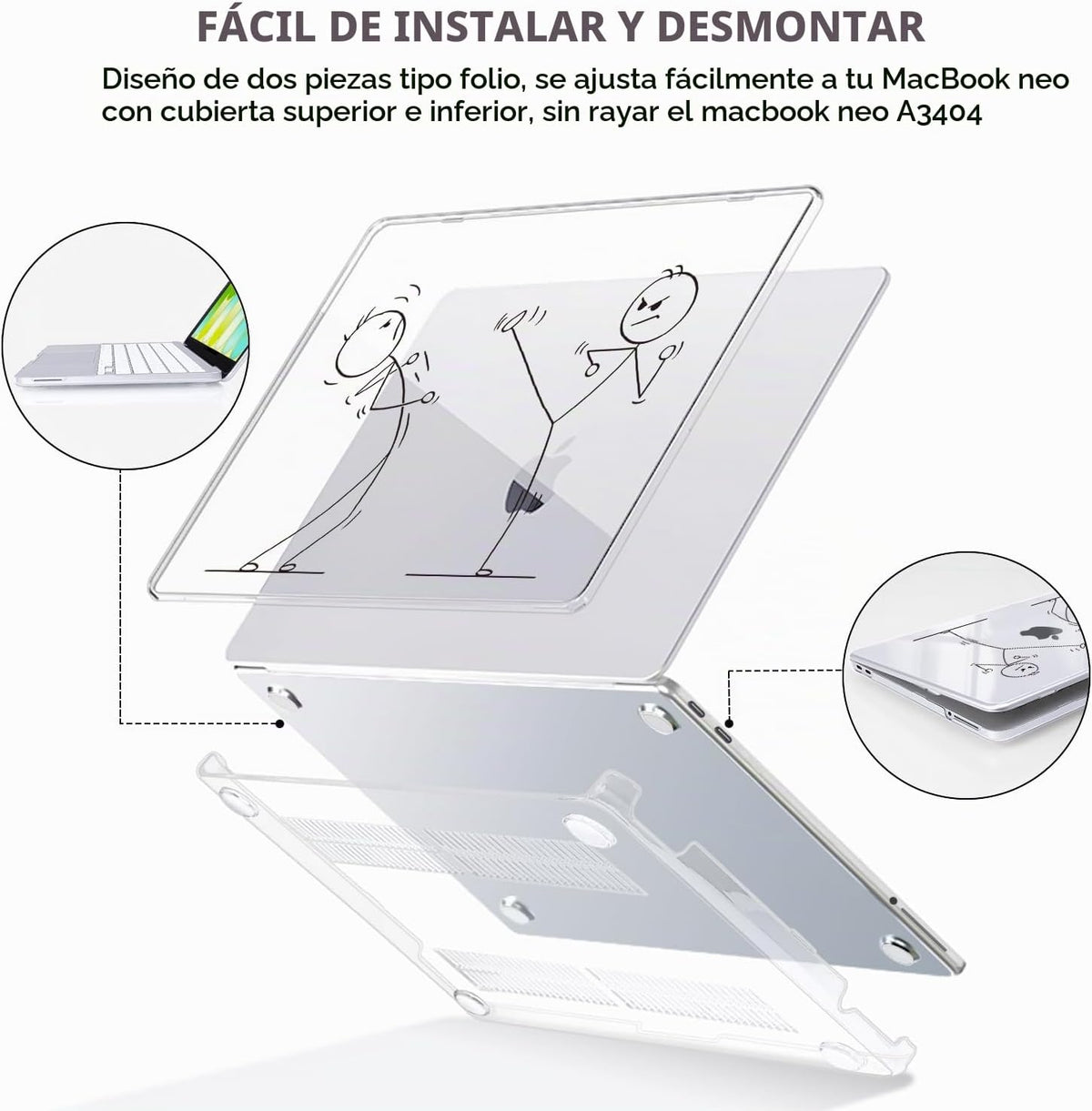 Seanai Funda ligera para MacBook Neo 2026 de 13 pulgadas A18 Pro A3...