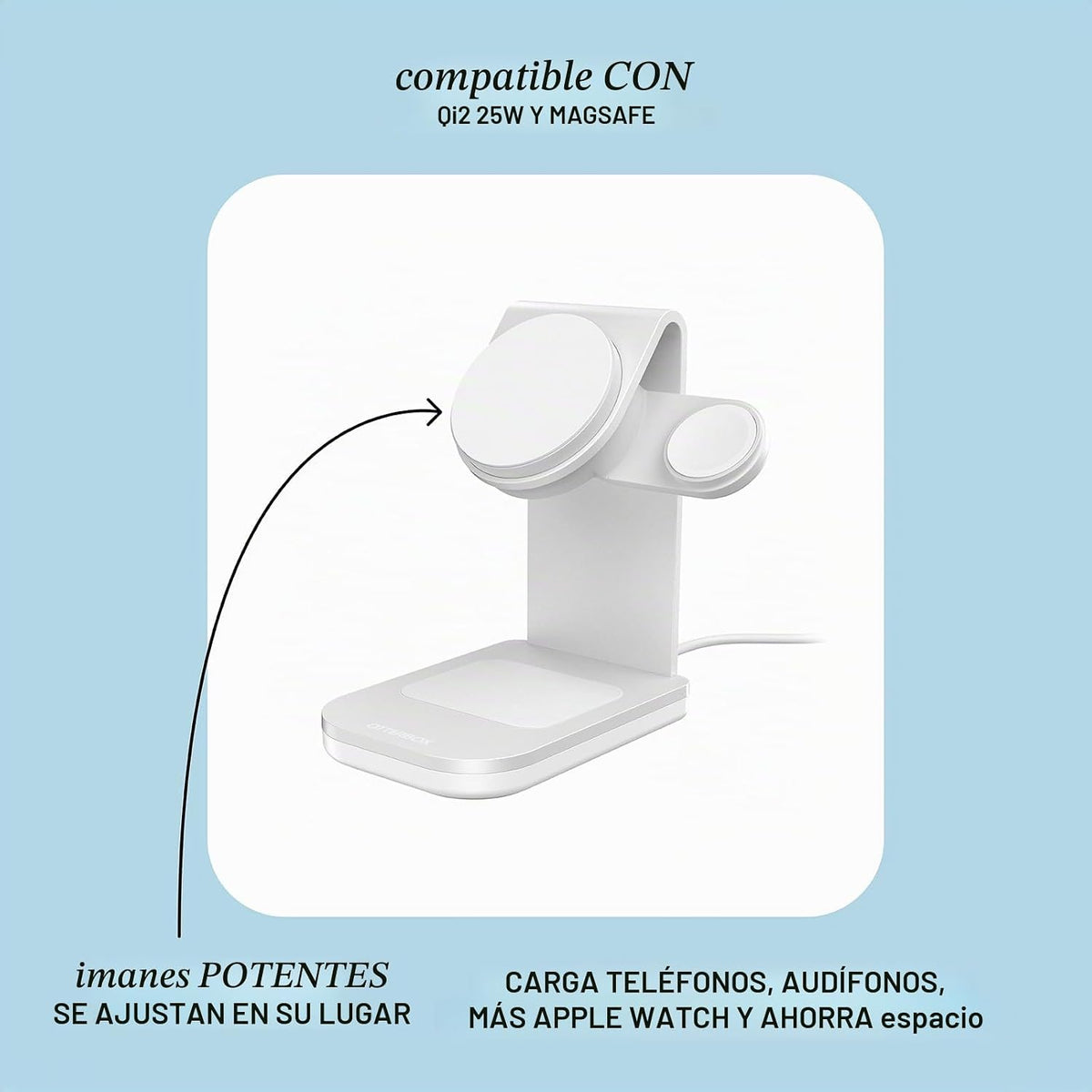 OtterBox Soporte de carga inalámbrico 3 en 1, negro