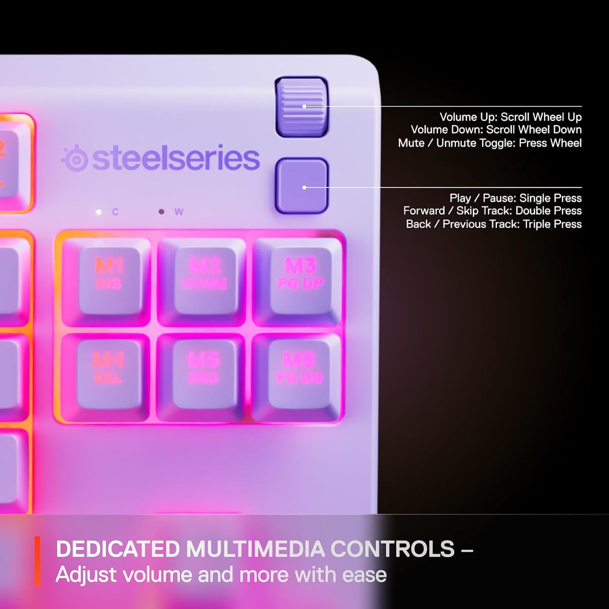 Teclado para juegos SteelSeries Apex 3 TKL Lavender RGB \u2014 Fact...