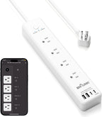 BN LINK tira de alimentación inteligente, protector contra sobrecargas con 4 tomas inteligentes controladas individualmente, 4 USB (incl. USB-C de 20W), compatible con Alexa y Google Home