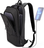 HK - Mochila para hombre, bolsa delgada para computadora portátil de 15,6