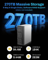 TERRAMASTER Caja para disco duro D9-320 - 9 bahías USB 3.2 Gen2 10G...