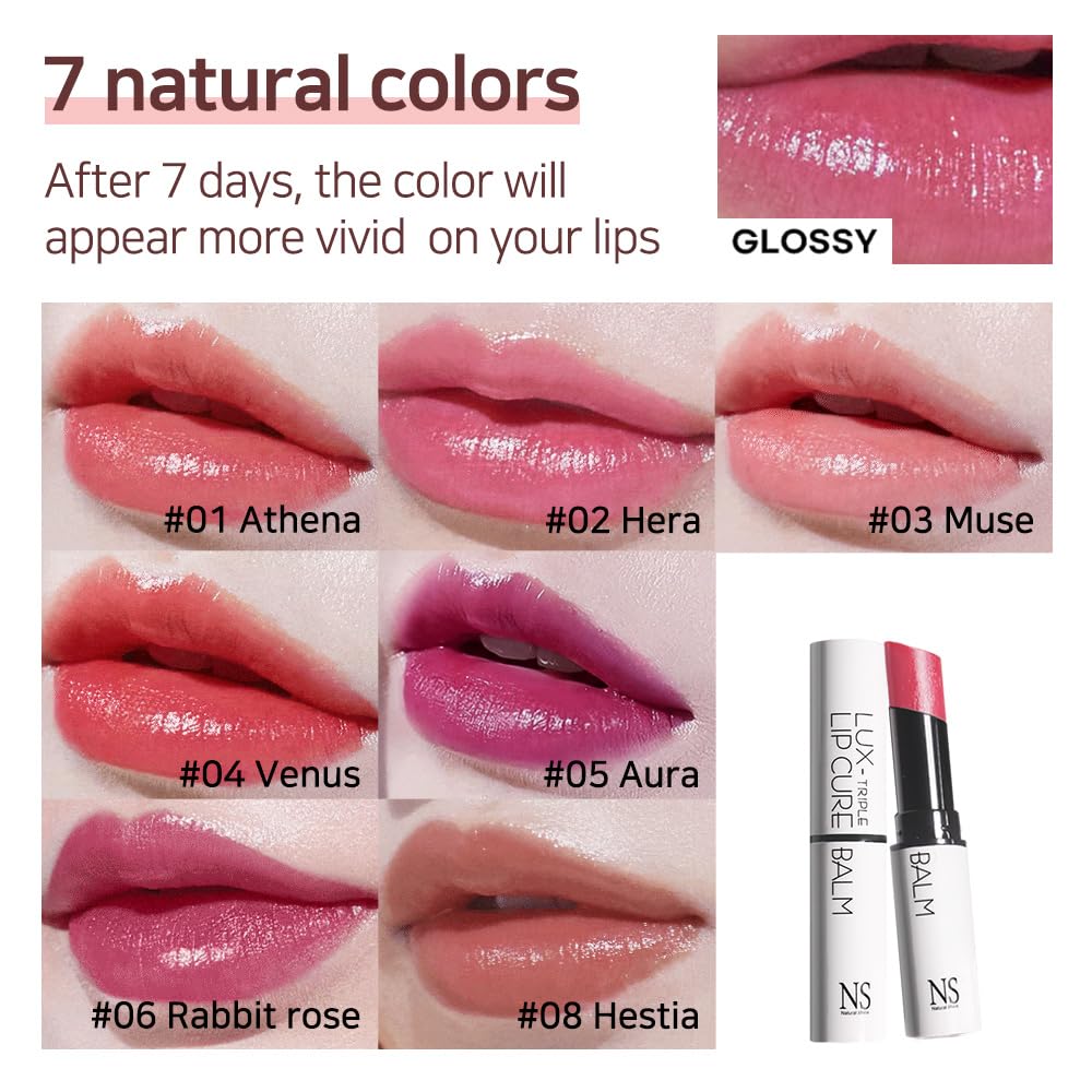 Lux Triple Lip CURE Bálsamo brillante (0.17 onzas) (AURA (rosa mage...