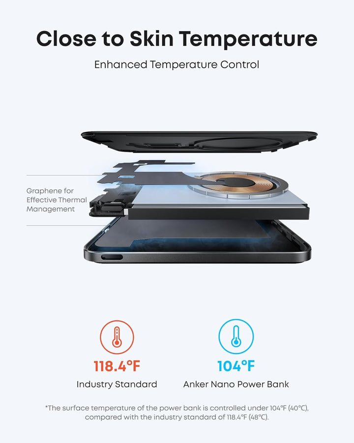 Anker Nano Power Bank, Batería de Carga Magnética Inalámbrica de 5,...