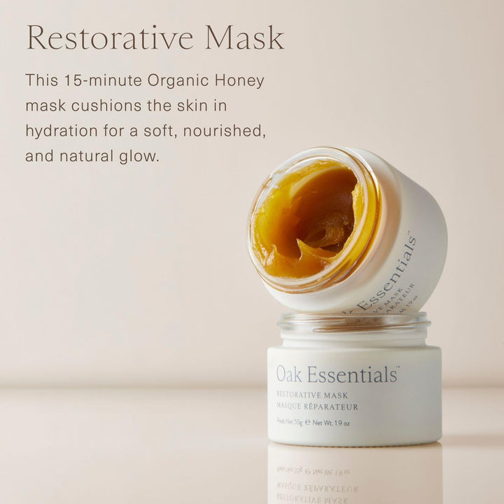Oak Essentials Mascarilla restauradora, mascarilla facial de miel o...