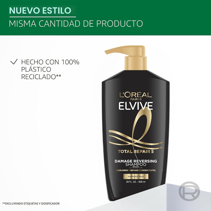 L'Oreal Paris Elvive Total Repair 5 Champú y acondicionador rep...
