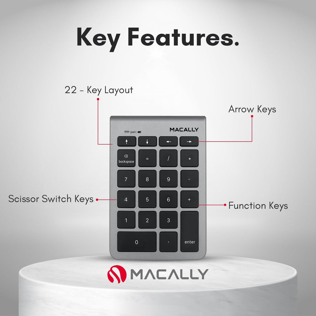 Teclado numérico Bluetooth Macally para laptop
