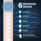 Cepillo de dientes eléctrico sónico, recargable por USB, potente cepillo de dientes de limpieza sónico con 6 modos, 5 cabezales de cepillo + 1 cabezal de cepillo de limpieza facial + 1 cabezal