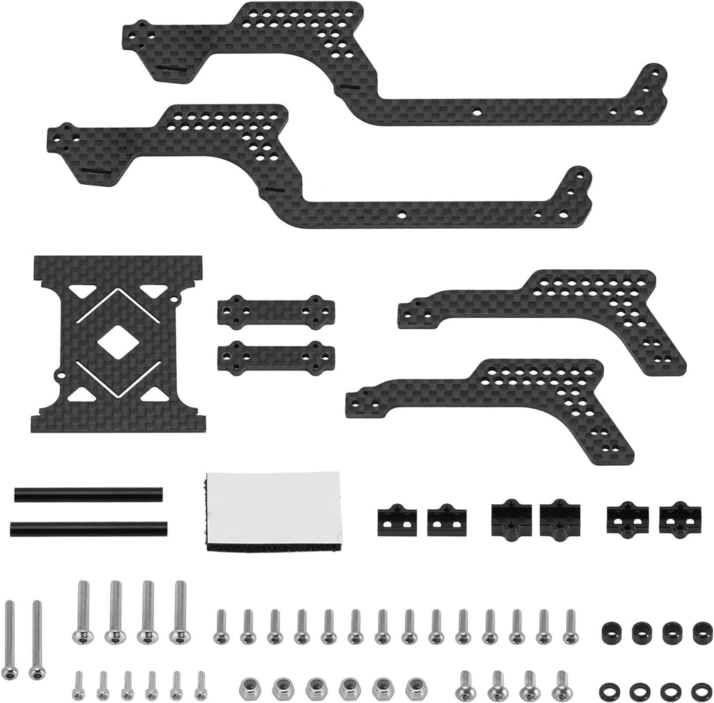 INJORA LCG Kit de chasis de fibra de carbono con bandeja de batería para TRX4M