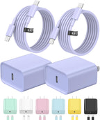 Cargador para iPhone 18, 17, 16, carga rápida, paquete de 2 cargadores USB