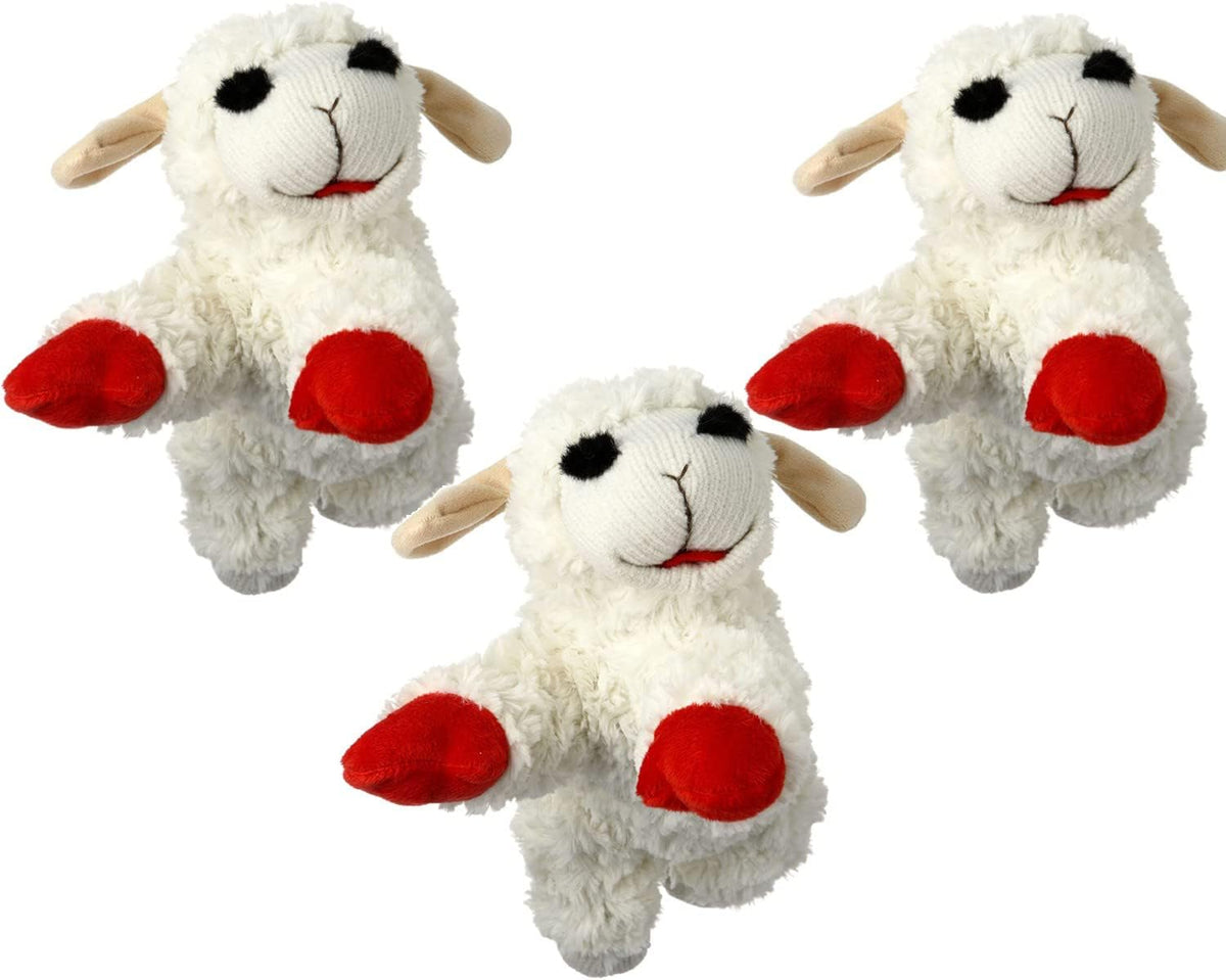 HDP - Juguete de peluche Lambchop para perros de 10 pulgadas con chirriador, color blanco, juego de 3