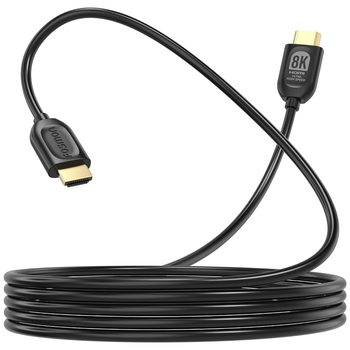 Fosmon - Cable HDMI de 8 K, 25 pies de largo, cable ultra-alta velocidad HDMI 2.1, 48 Gbps, 8 K a 60 Hz, 4 K a 120 Hz, compatible con TV UHD, HDTV, streaming, laptop, PC, monitor, proyector, Blu-ray