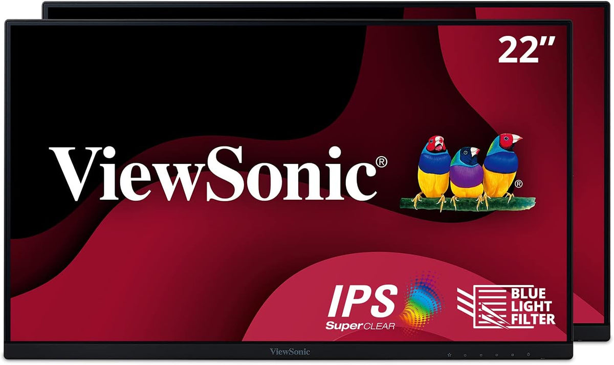ViewSonic VA2456A-MHD_H2 Paquete de monitor dual solo cabezal, moni...