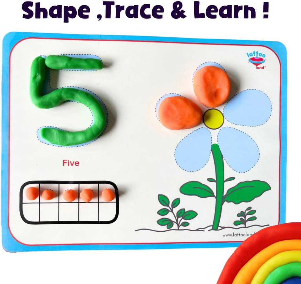 Fieltro de Alfabeto y Números para Trazado de Letras | 36 Tarjetas de Actividad para Arcilla, Plastilina, Marcador | Aprende ABC, Números y Formas | Tarjeta Educativa Montessori para Niños en