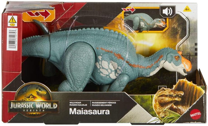 Mattel Jurassic World Rebirth Wild Roar Maiasaura - Juguete de dino...