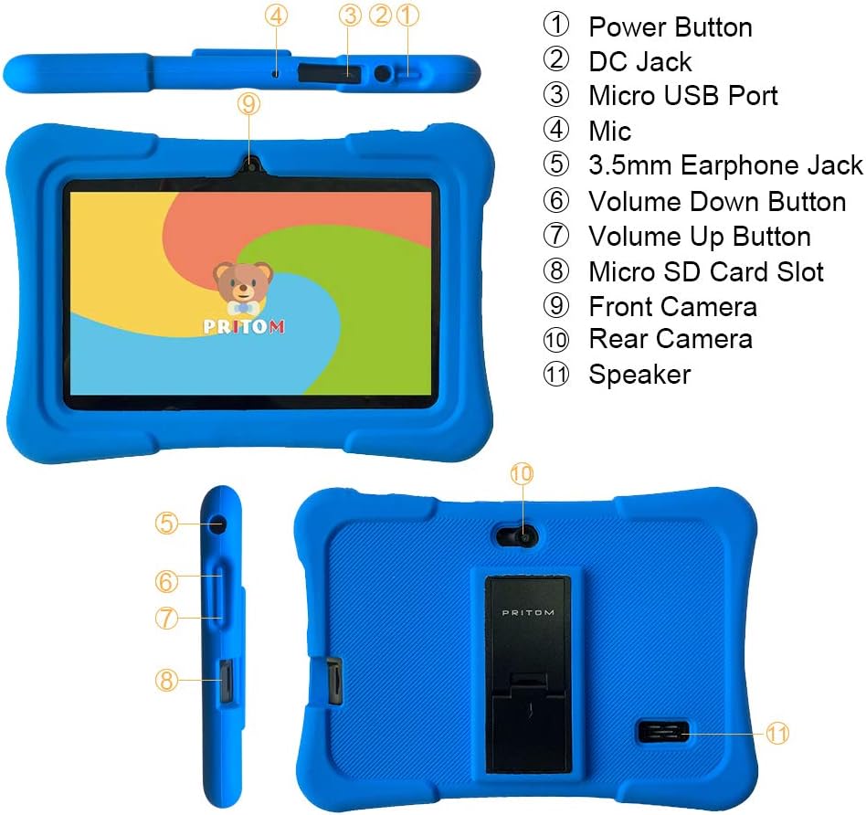PRITOM Tabletas para niños de 7 pulgadas, Tablet Android 13 para ni...