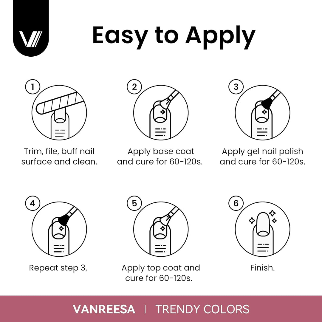VANREESA Kit de esmalte de uñas de gel con luz UV, 53 piezas, juego...