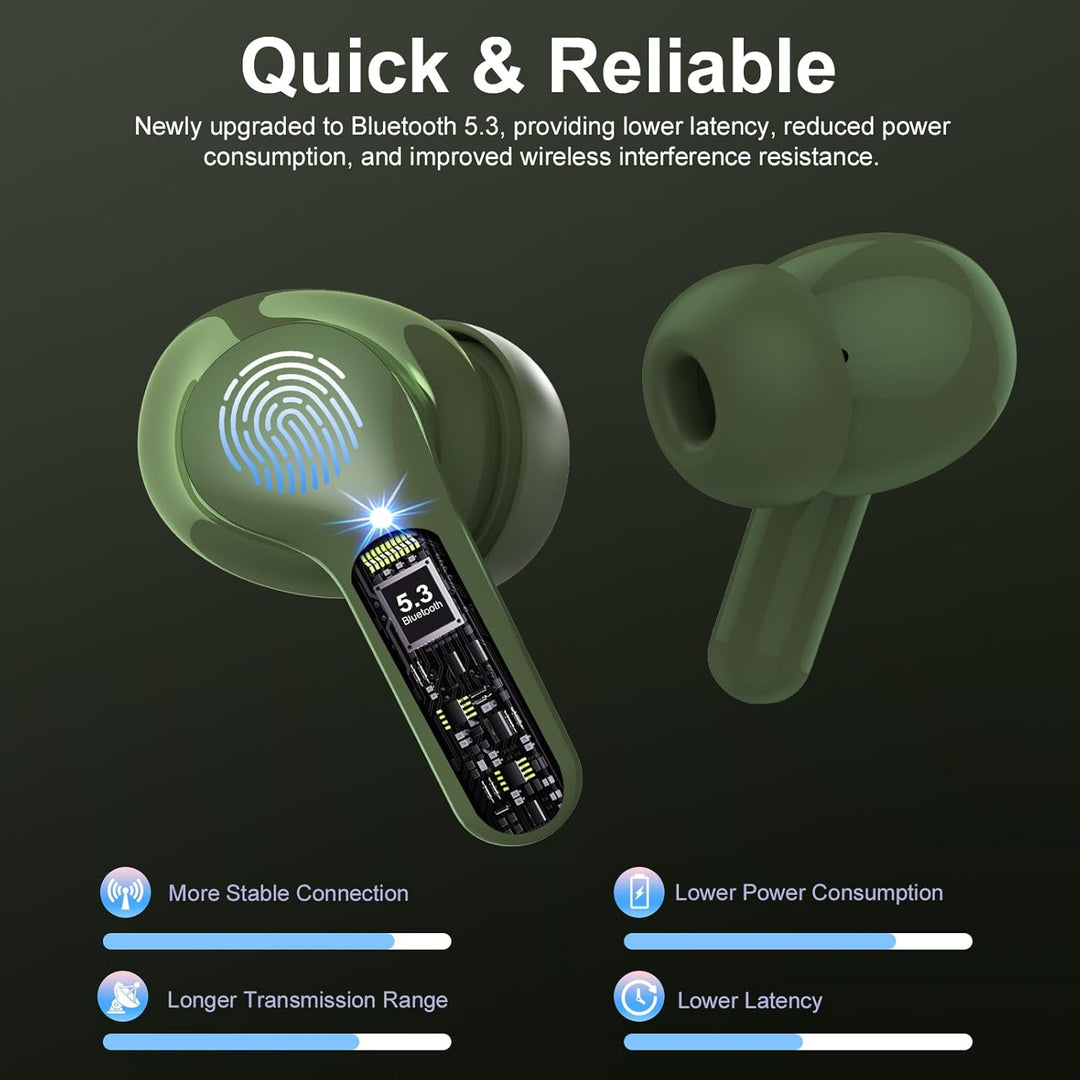 BESNOOW Auriculares inalámbricos, Bluetooth 5.4, estéreo de alta fi...